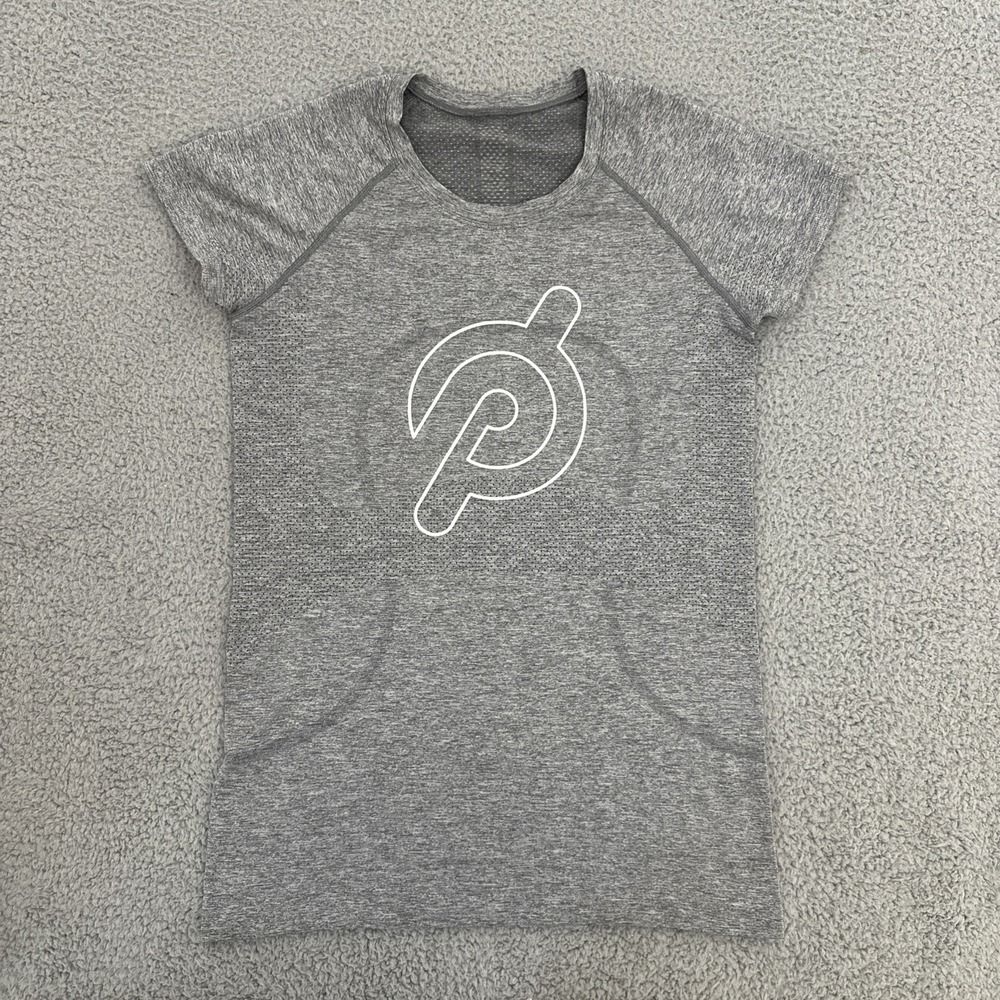 Lululemon x Peloton Swiftly Short Sleeve T Shirt Gray Athletic Workout Women's 8